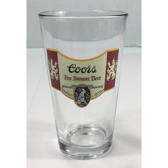 Coors Fine Banquet Beer Pint Glass 11 oz Adolph Coors Golden Colorado - Picture 1 of 6